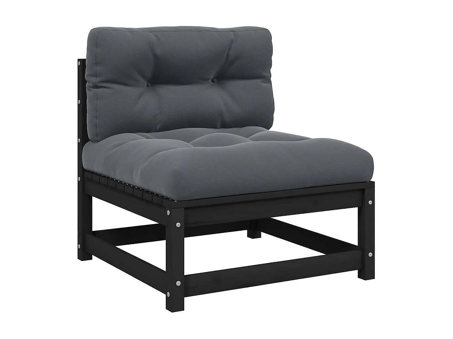 Sofá central para jardín y cojines gris antracita madera acacia