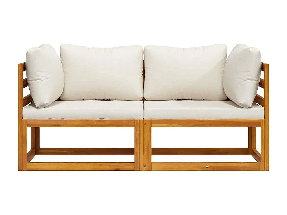 Canapés d'angle sectionnels 2 pcs avec coussins Blanc crème