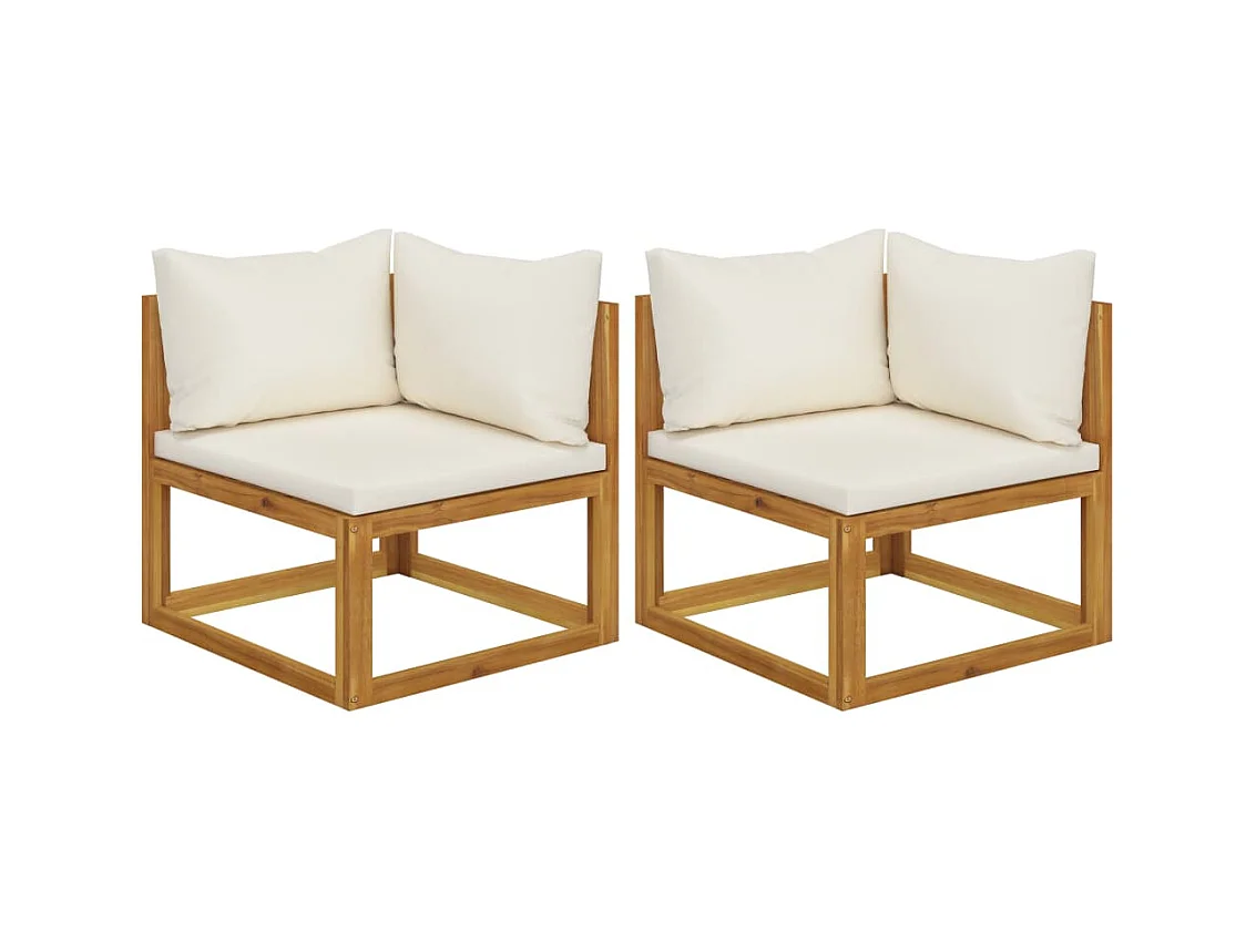 Canapés d'angle sectionnels 2 pcs avec coussins Blanc crème