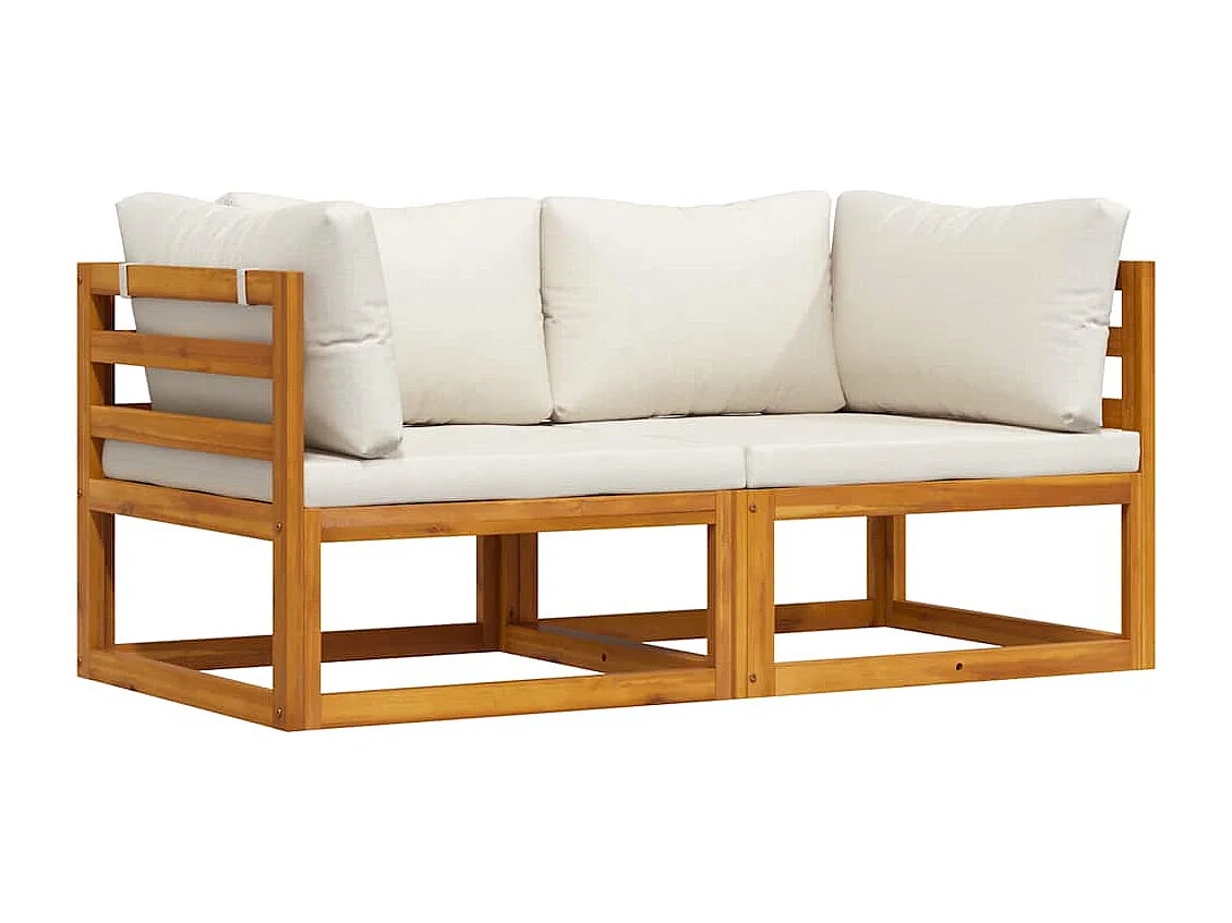 Canapés d'angle sectionnels 2 pcs avec coussins Blanc crème