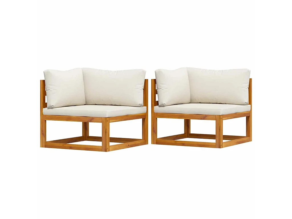 Canapés d'angle sectionnels 2 pcs avec coussins Blanc crème