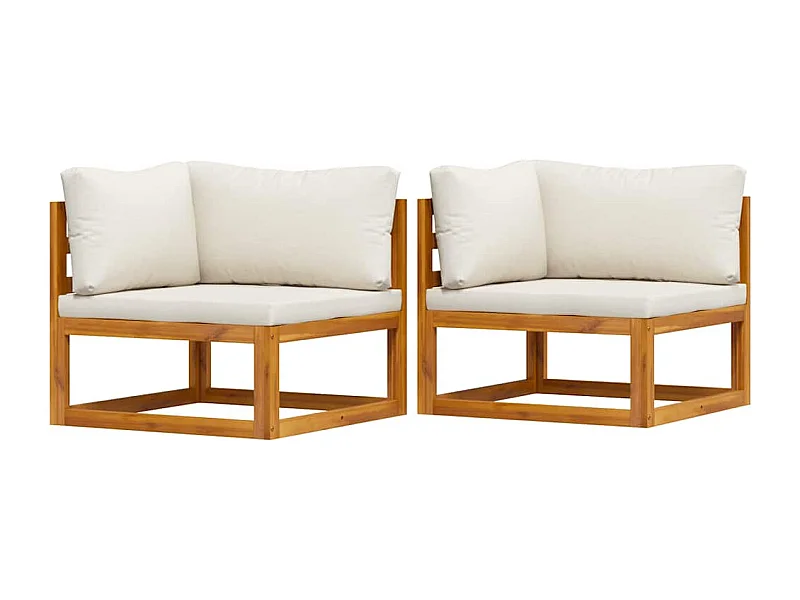 Divani Modulari Angolari 2 pz con Cuscino Bianco Crema