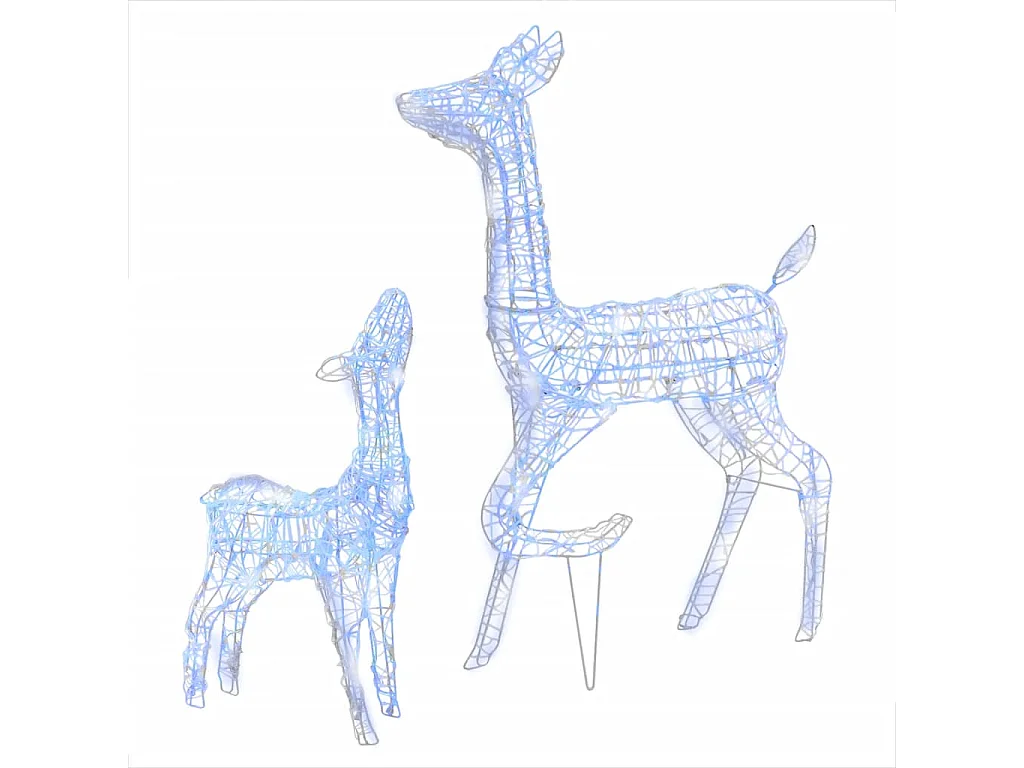 Famille de rennes de décoration Acrylique 160 LED bleu