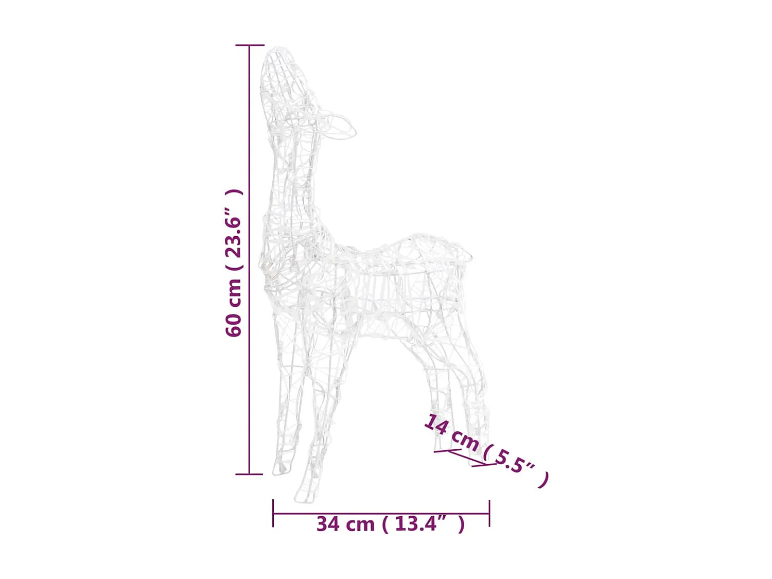 Famille de rennes de décoration Acrylique 160 LED bleu