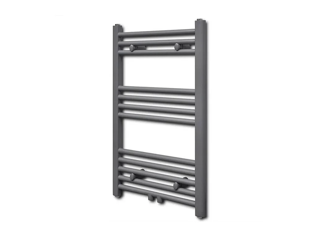 Sèche-serviettes eau chaude à rails droits gris 500x764 mm