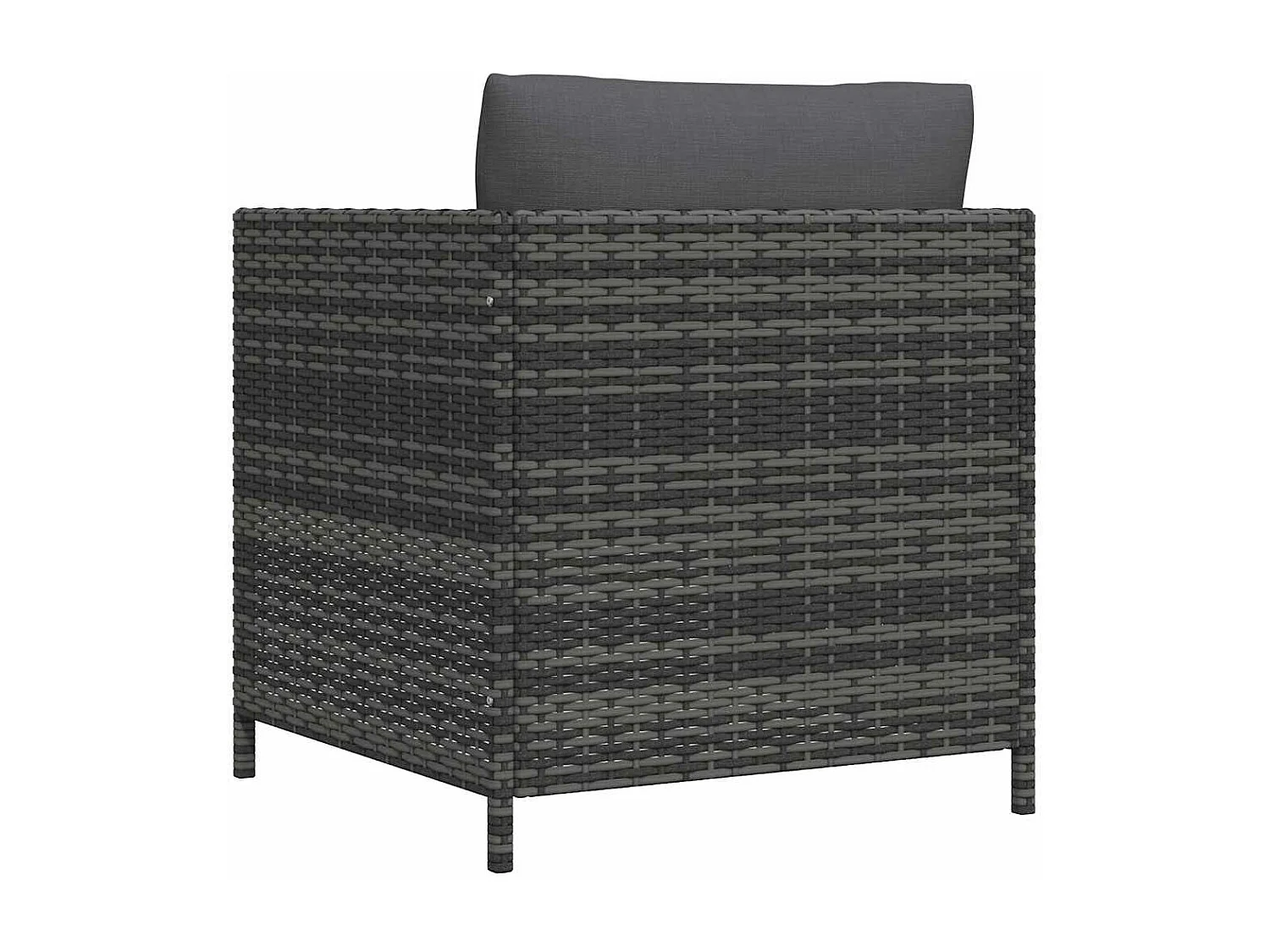 Canapé de jardin avec coussins Gris Résine tressée