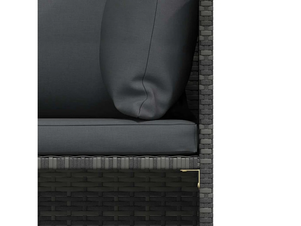 Gartensofa mit Kissen Grau Poly Rattan