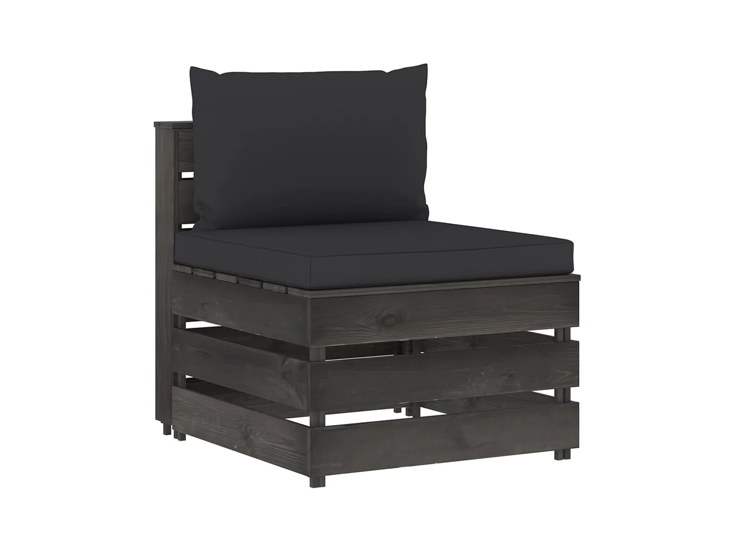 Canapé central sectionnel avec coussins Bois imprégné de gris