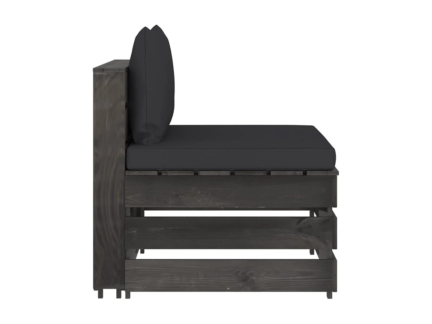 Canapé central sectionnel avec coussins Bois imprégné de gris