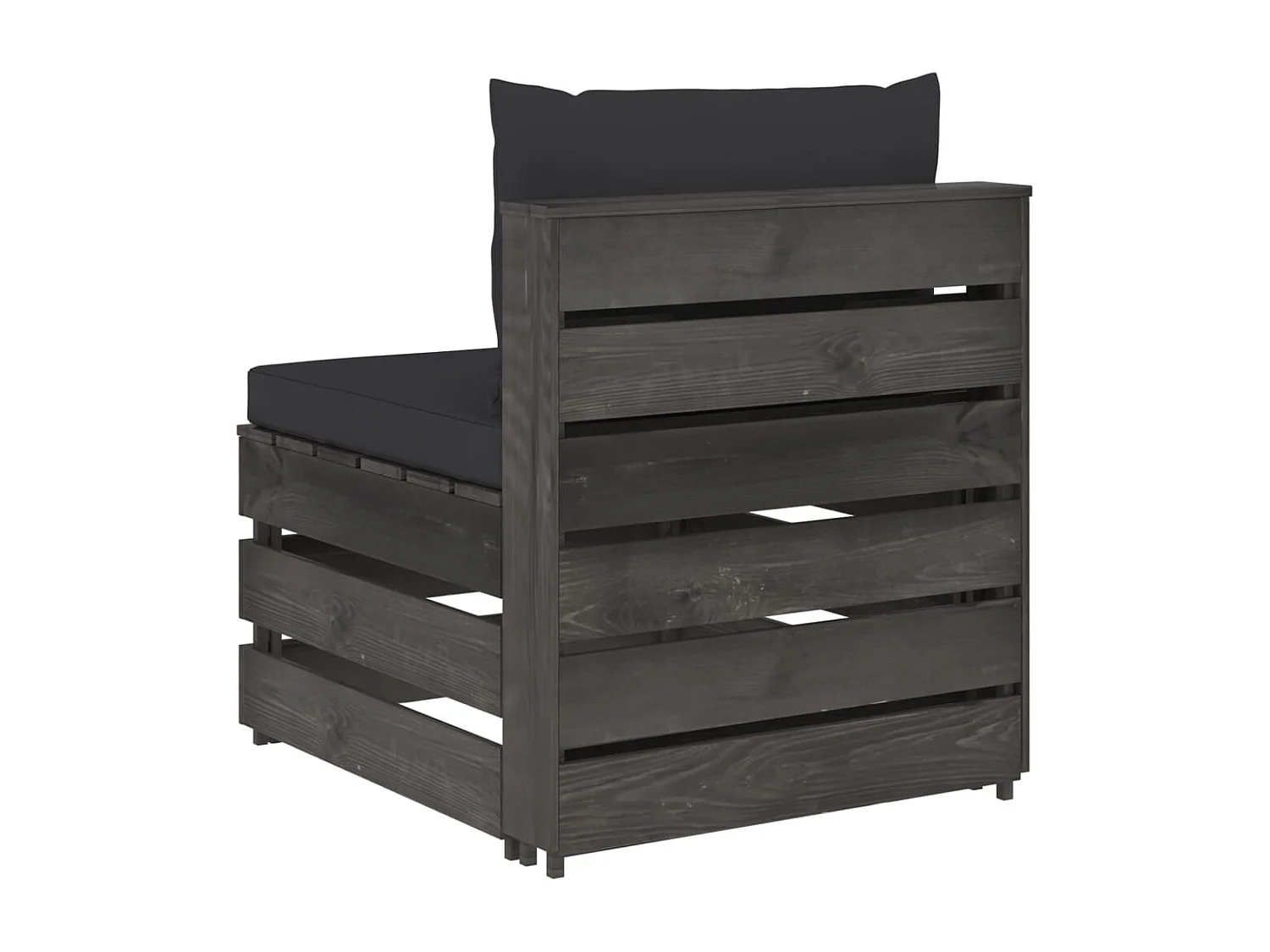 Canapé central sectionnel avec coussins Bois imprégné de gris