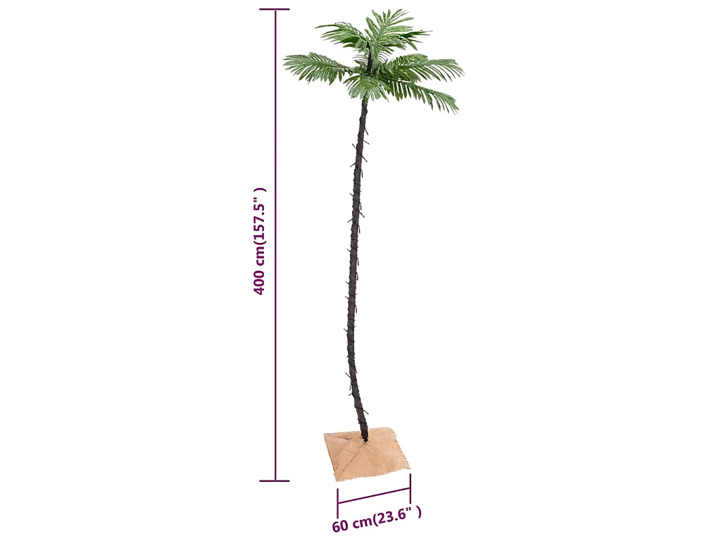 Palma con LED Bianco Caldo 252 LED 400 cm