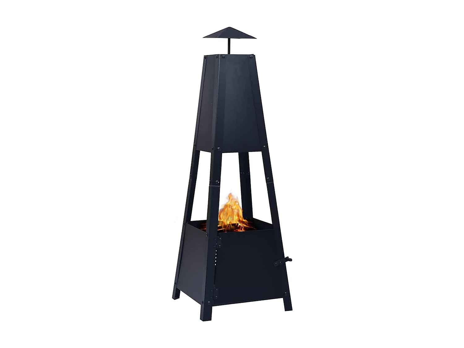 Braseira 35x35x99 cm aço preto