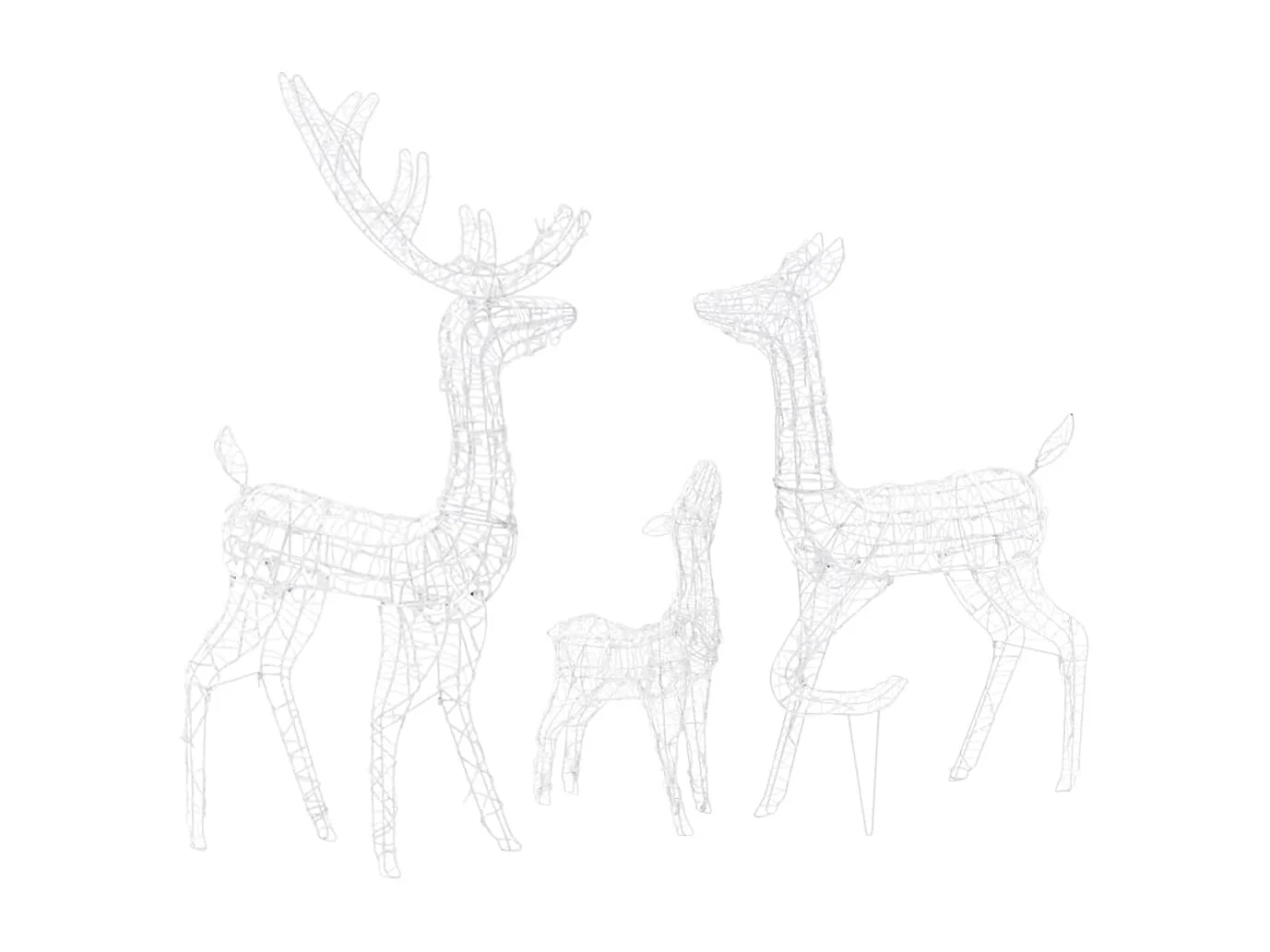 Famille de rennes de décoration Acrylique 300 LED blanc froid