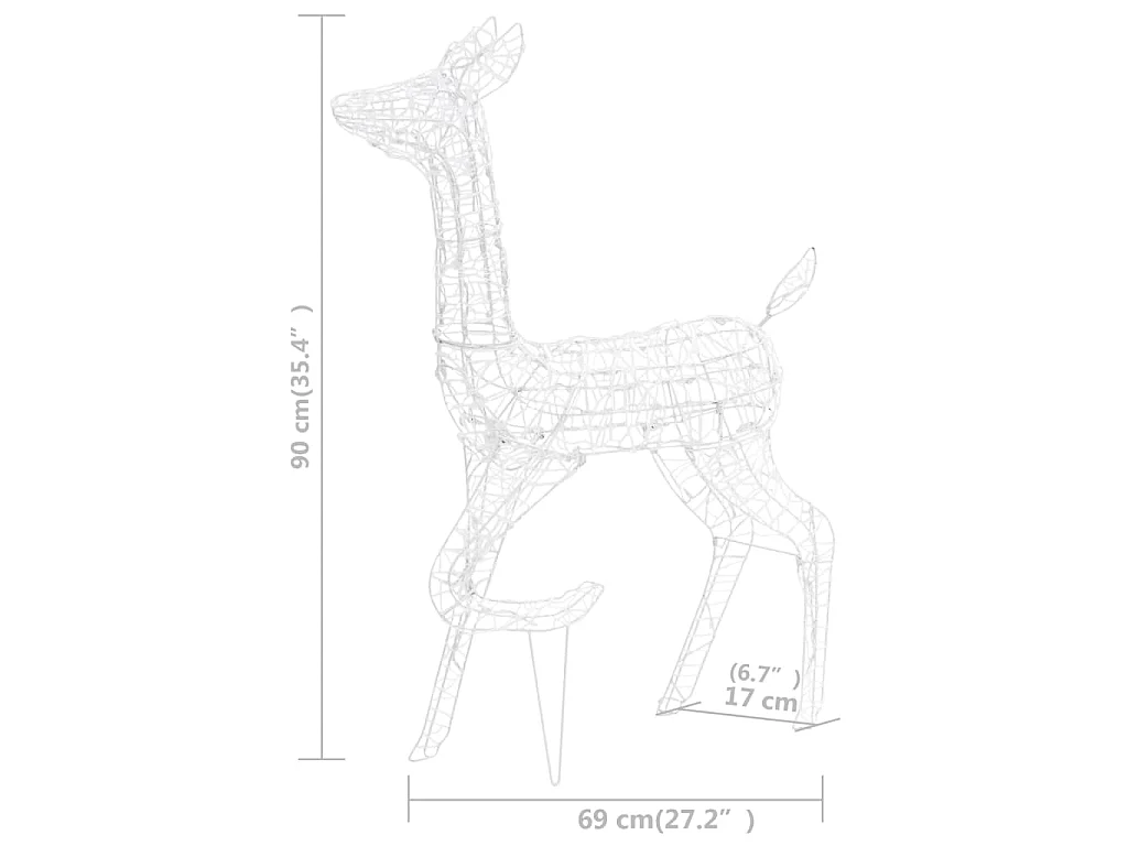 Kerstversiering rendierfamilie 300 LED's koudwit acryl