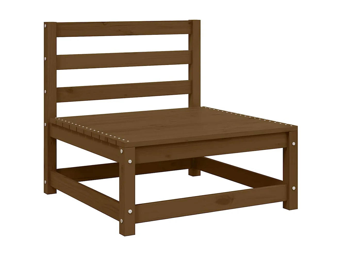 Sofá de centro para jardim c/almofadões pinho maciço cor creme