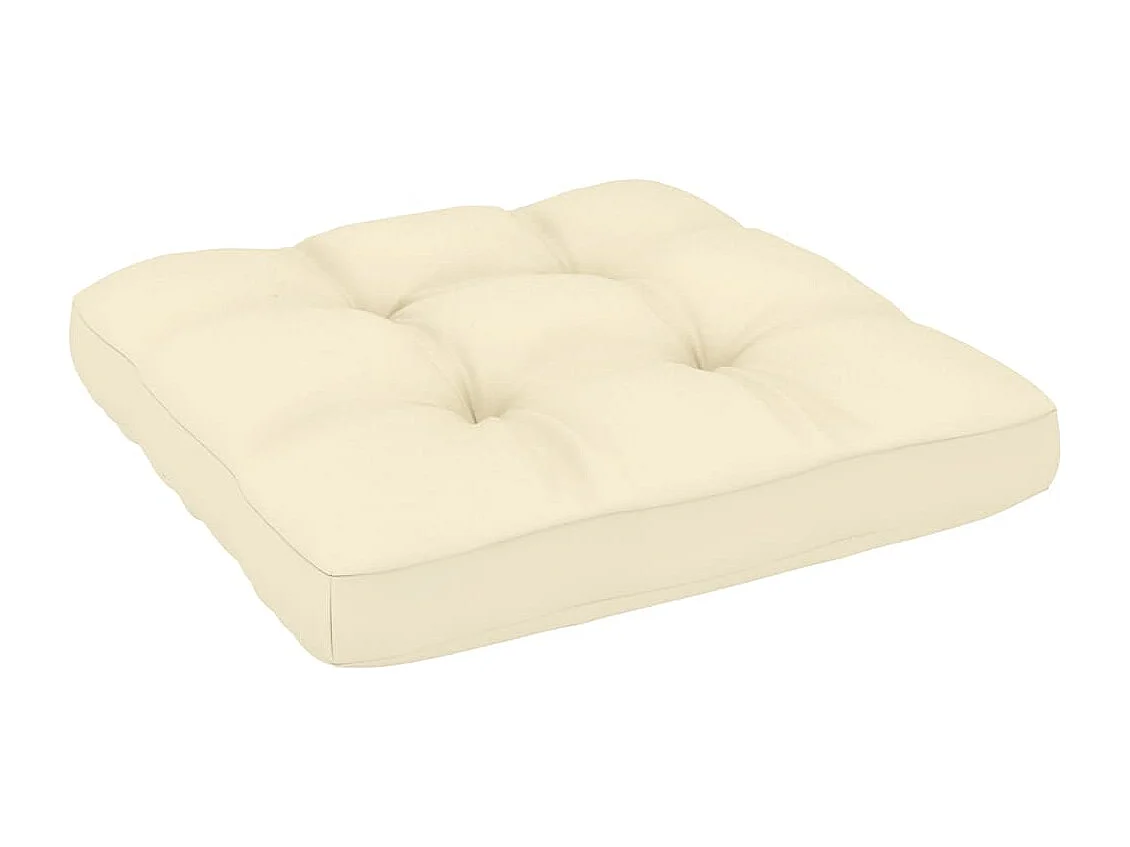 Sofá de centro para jardim c/almofadões pinho maciço cor creme