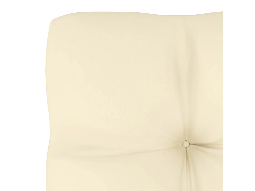 Sofá de centro para jardim c/almofadões pinho maciço cor creme