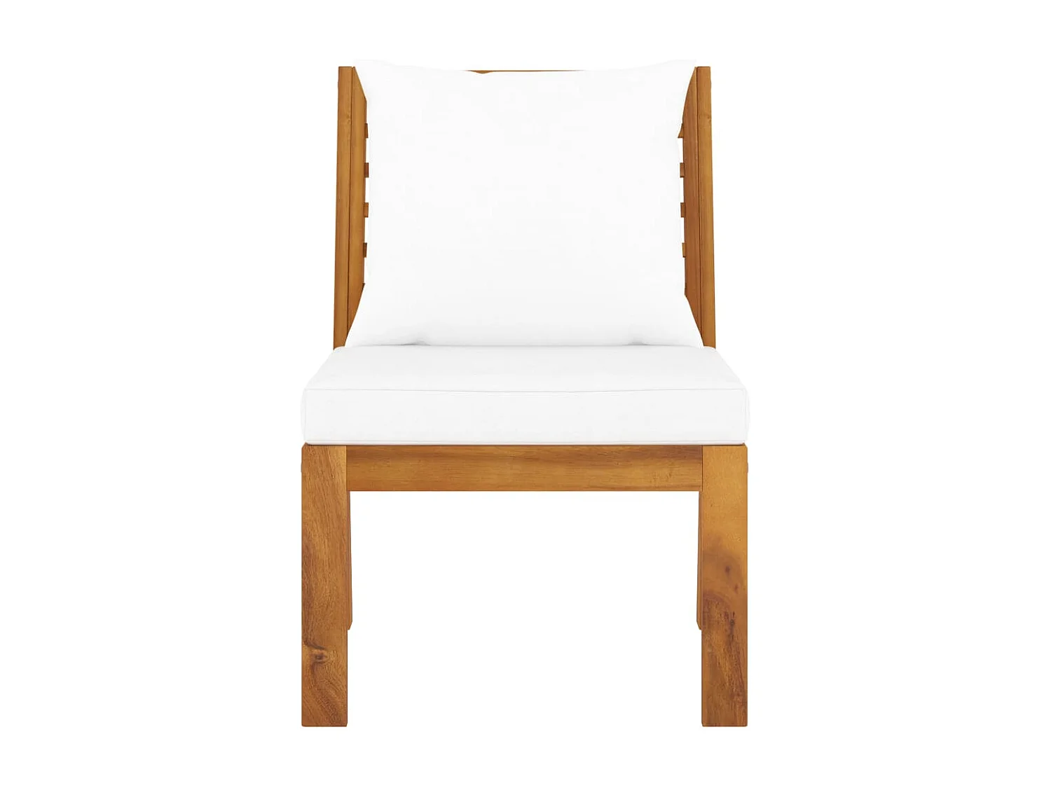 Sofá de centro seccional c/ almofadão cor creme acácia maciça