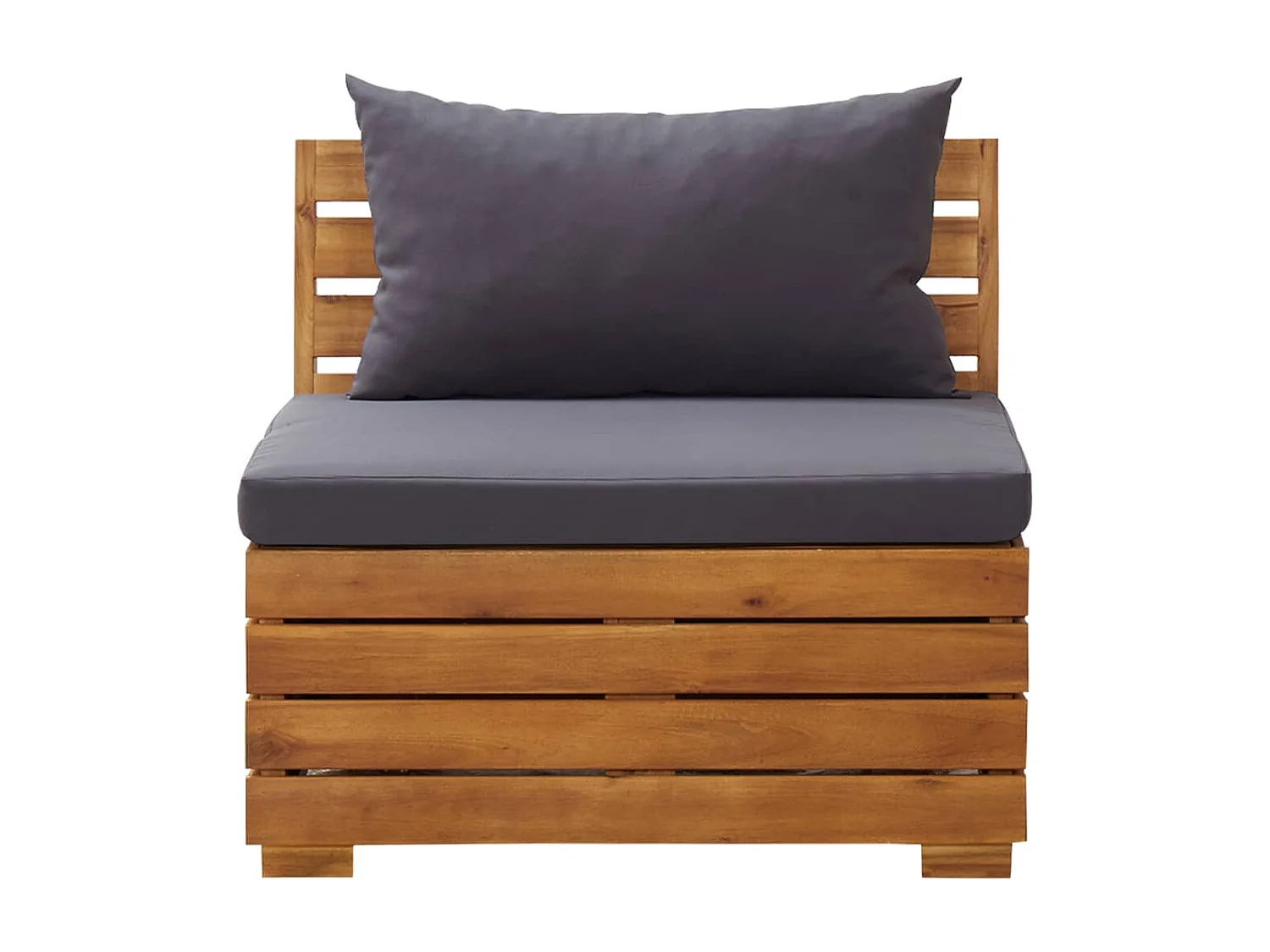Canapé central sectionnel 1 pc et coussins Bois d'acacia massif