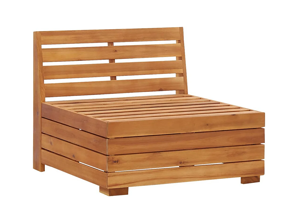 Canapé central sectionnel 1 pc et coussins Bois d'acacia massif