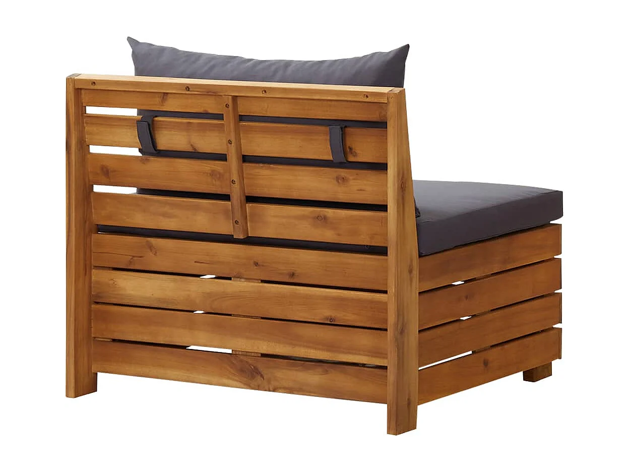 Canapé central sectionnel 1 pc et coussins Bois d'acacia massif