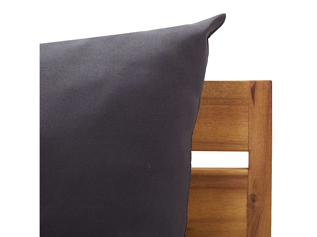 Canapé central sectionnel 1 pc et coussins Bois d'acacia massif