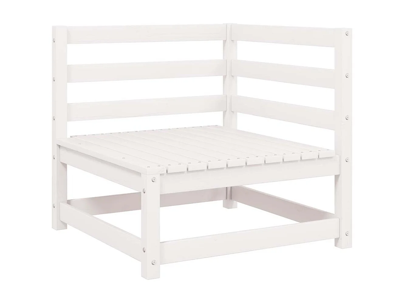 Garten-Ecksofas 2 Stk. Weiß Kiefer Massivholz