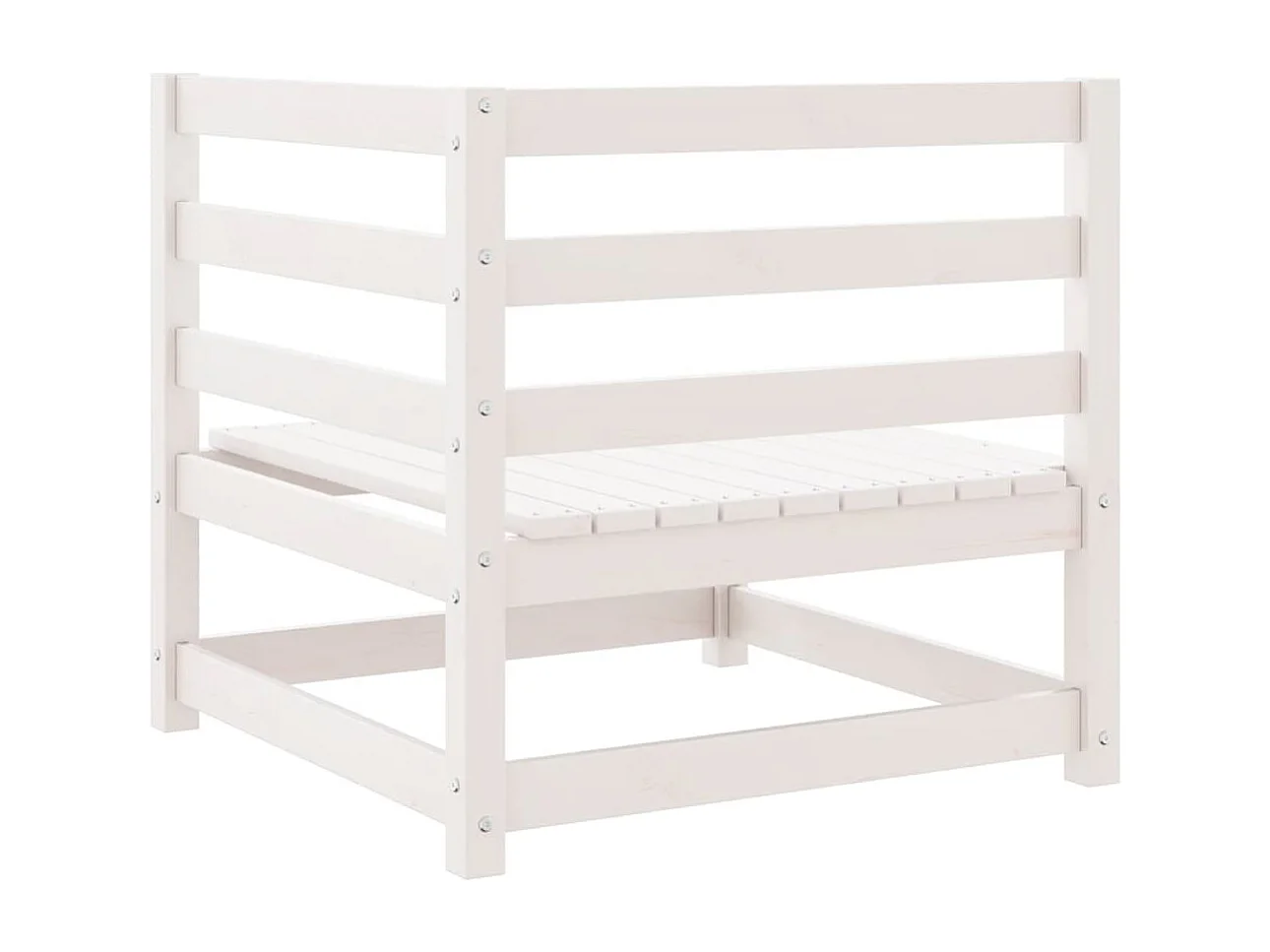 Garten-Ecksofas 2 Stk. Weiß Kiefer Massivholz