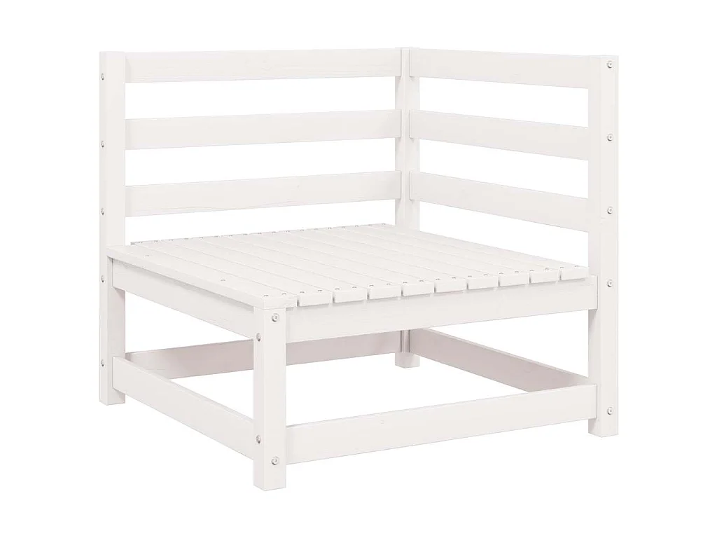 Garten-Ecksofas 2 Stk. Weiß Kiefer Massivholz