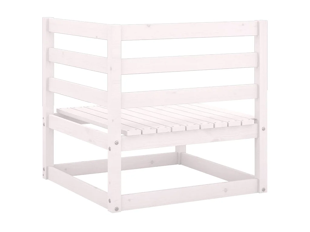 Garten-Ecksofas 2 Stk. Weiß Kiefer Massivholz