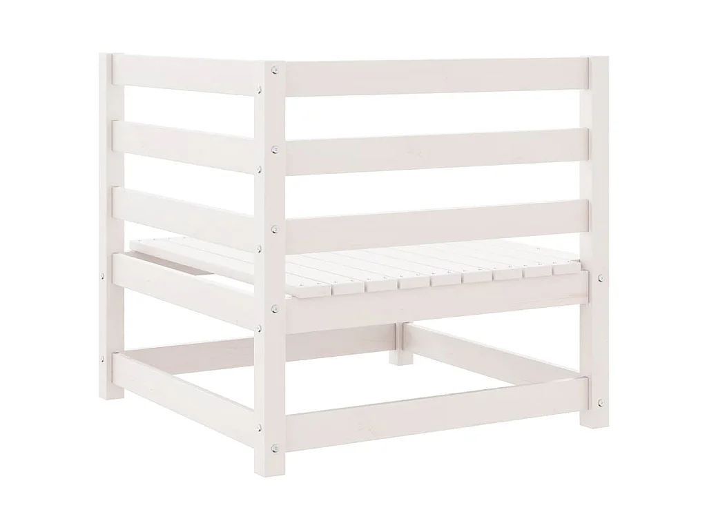 Garten-Ecksofas 2 Stk. Weiß Kiefer Massivholz