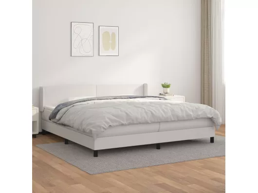 Kauf Unique Boxspringbett mit Matratze Weiß 200x200cm Kunstleder