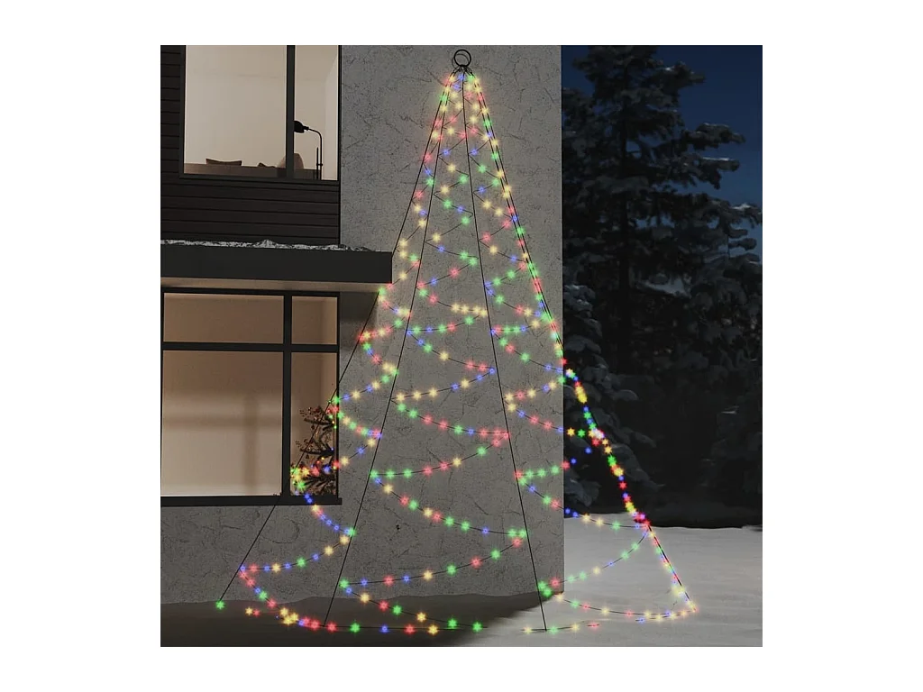 Arbre mural avec crochet métallique 720 LED colorées 5 m