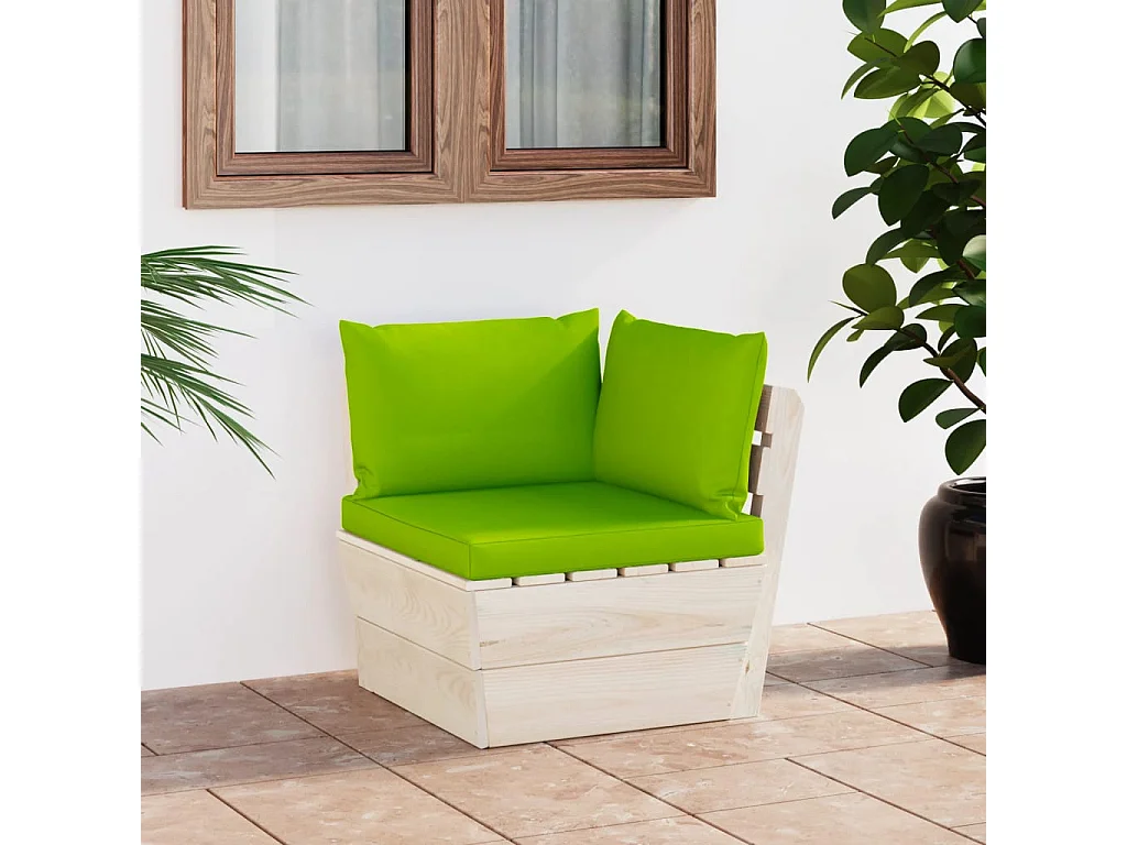 Garten-Paletten-Ecksofa mit Kissen Imprägniertes Fichtenholz