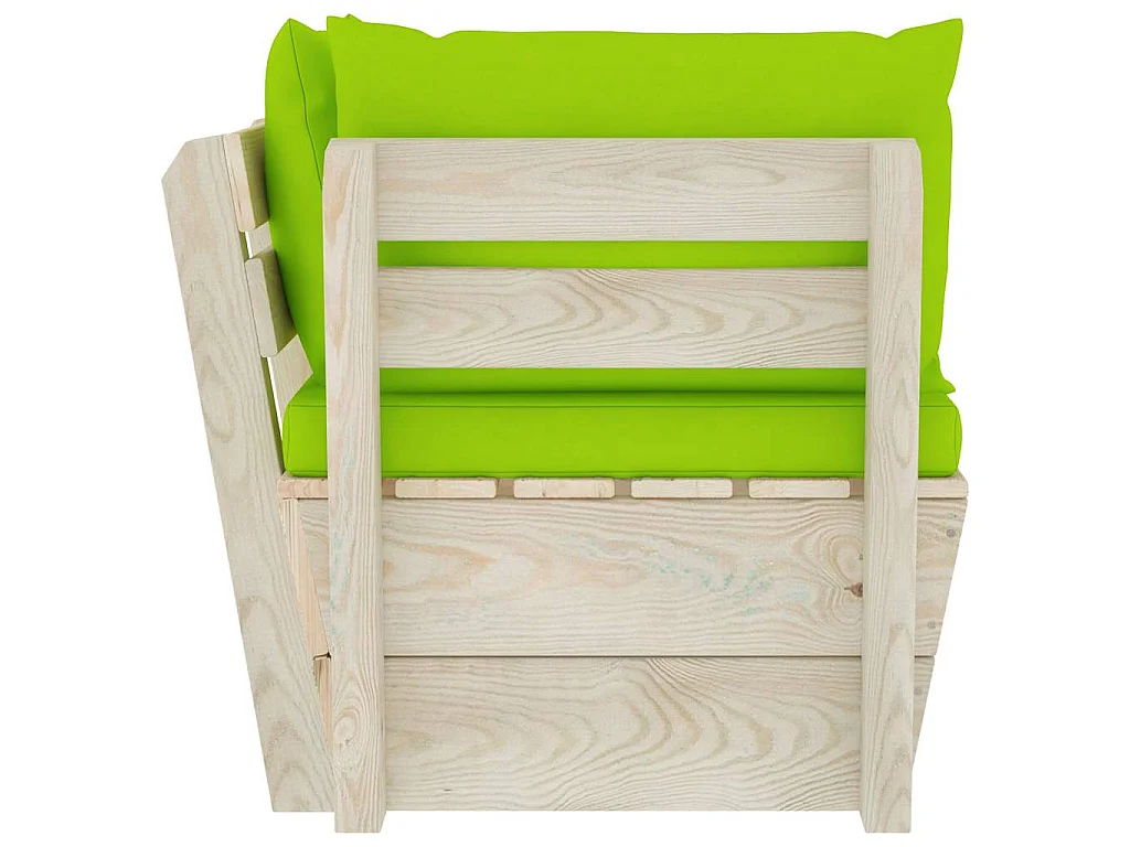 Canapé d'angle palette de jardin avec coussins Épicéa imprégné