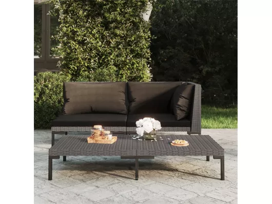 Kauf Unique Gartensofa mit Kissen Halbrundes Poly Rattan