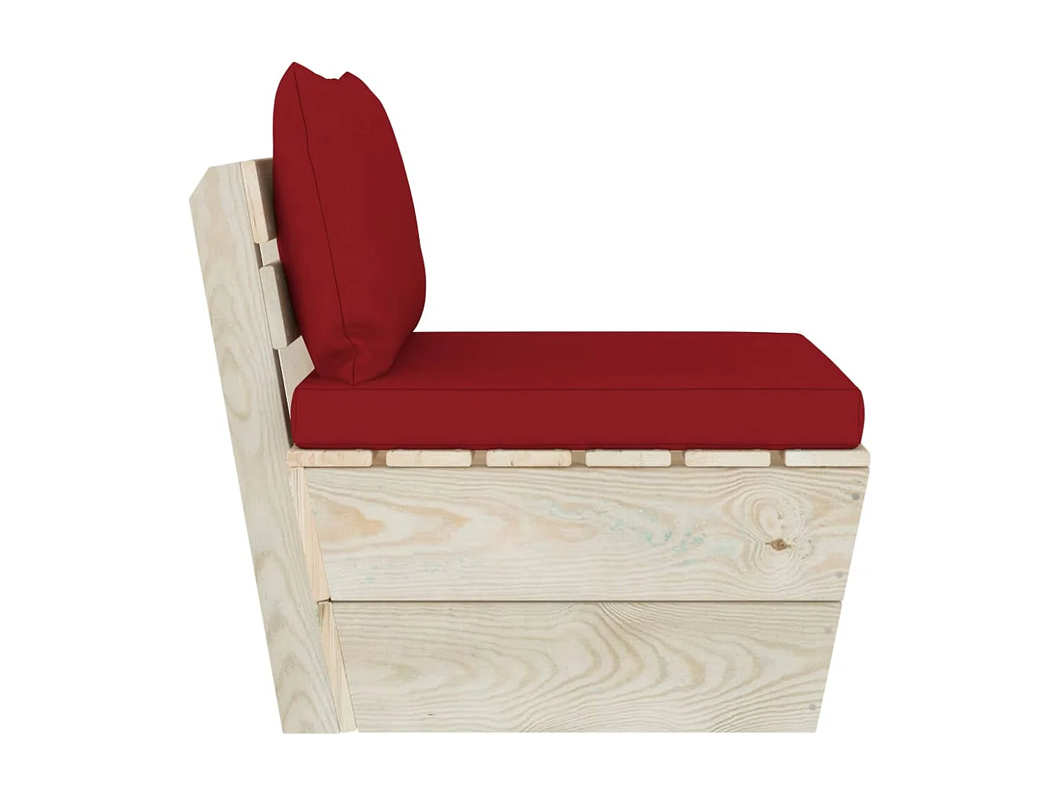 Sofá de centro paletes p/ jardim com almofadões abeto impreg.