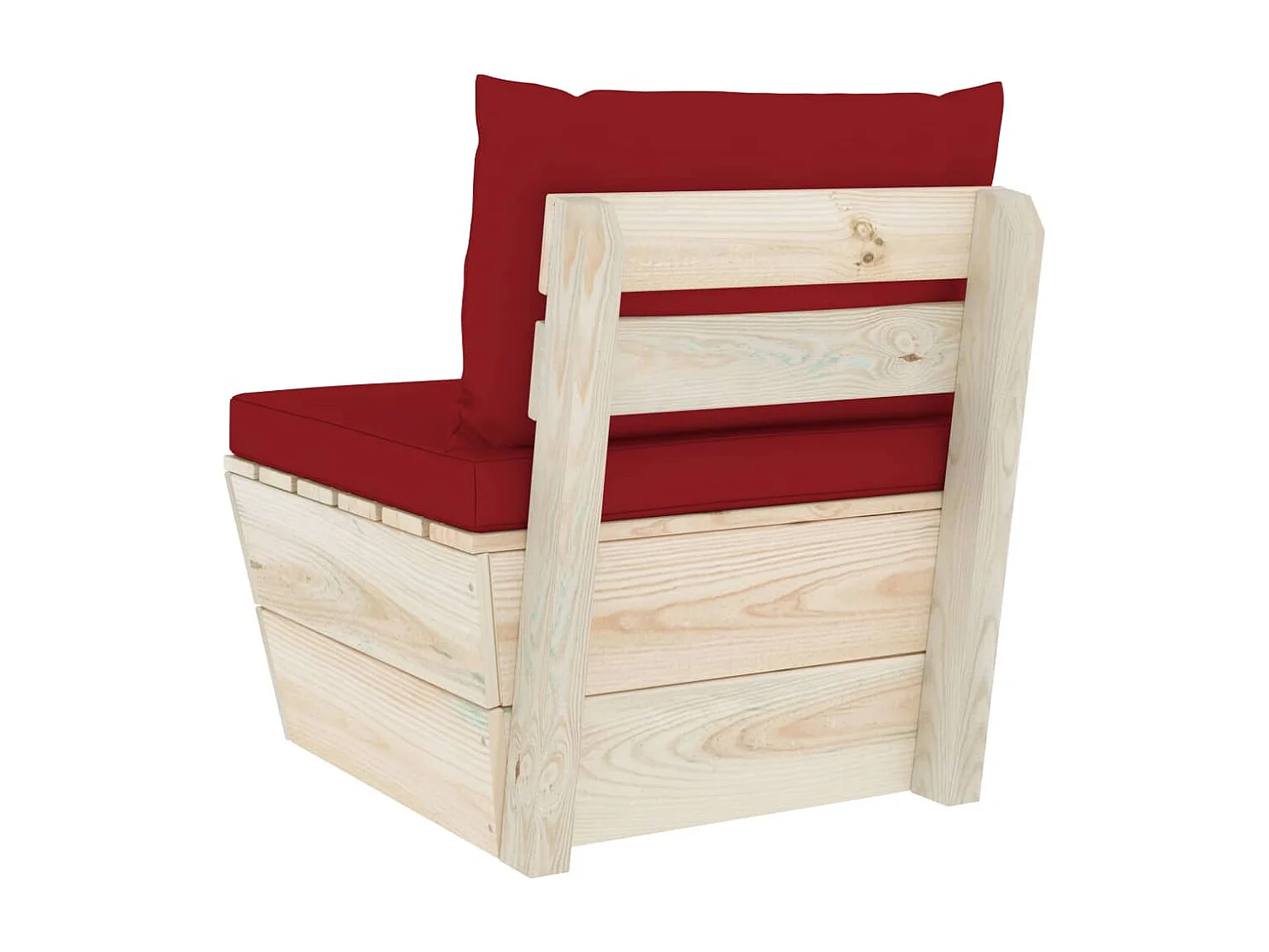 Sofá de centro paletes p/ jardim com almofadões abeto impreg.