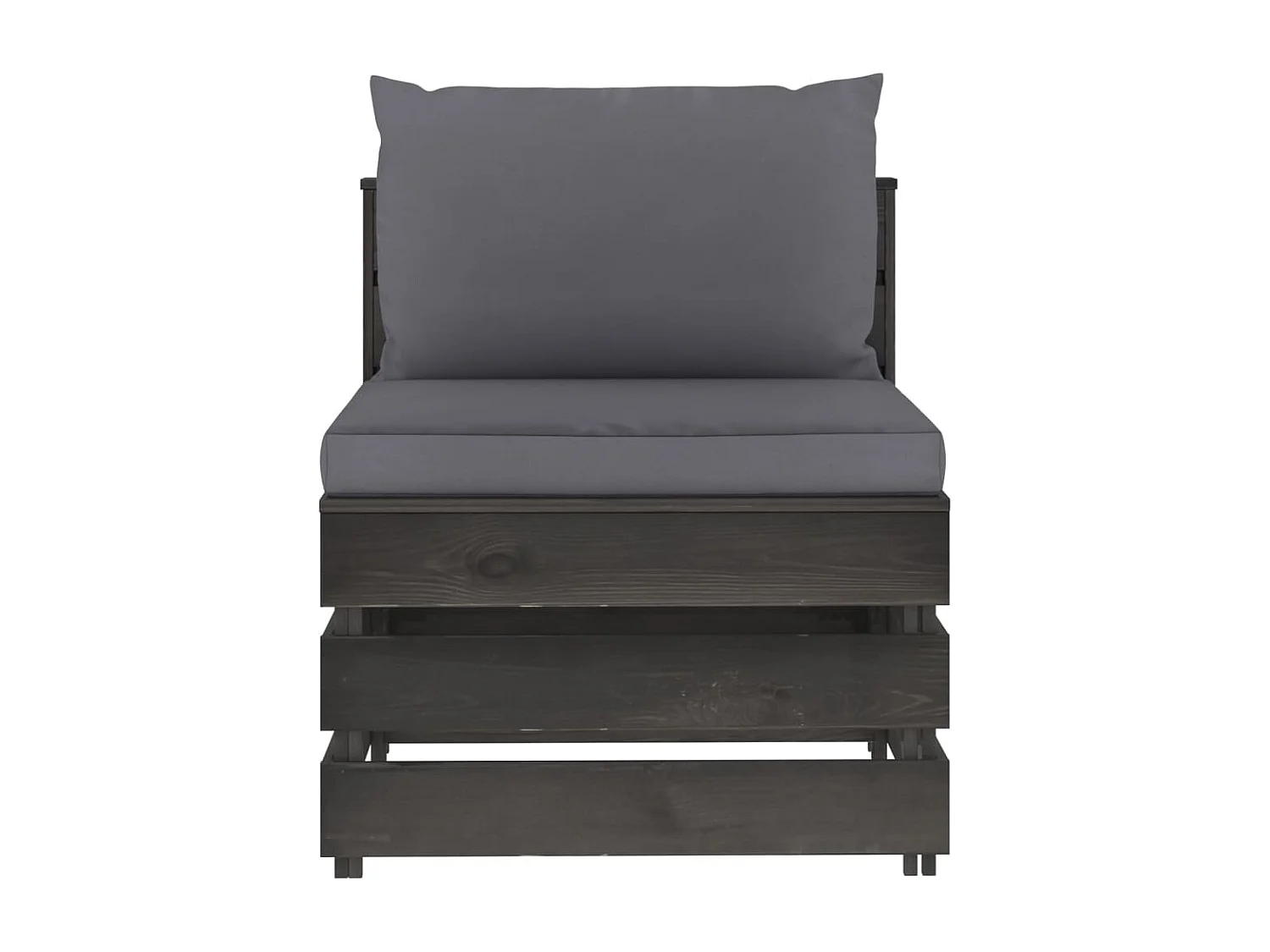Canapé central sectionnel avec coussins Bois imprégné de gris