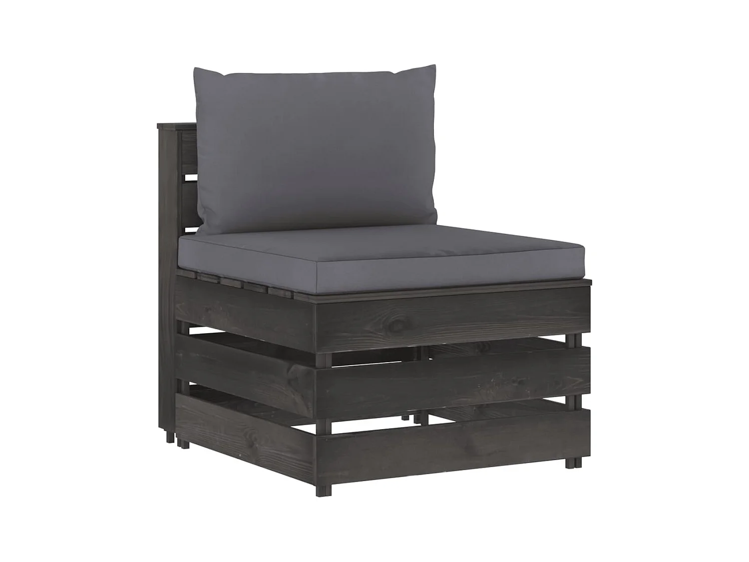 Canapé central sectionnel avec coussins Bois imprégné de gris