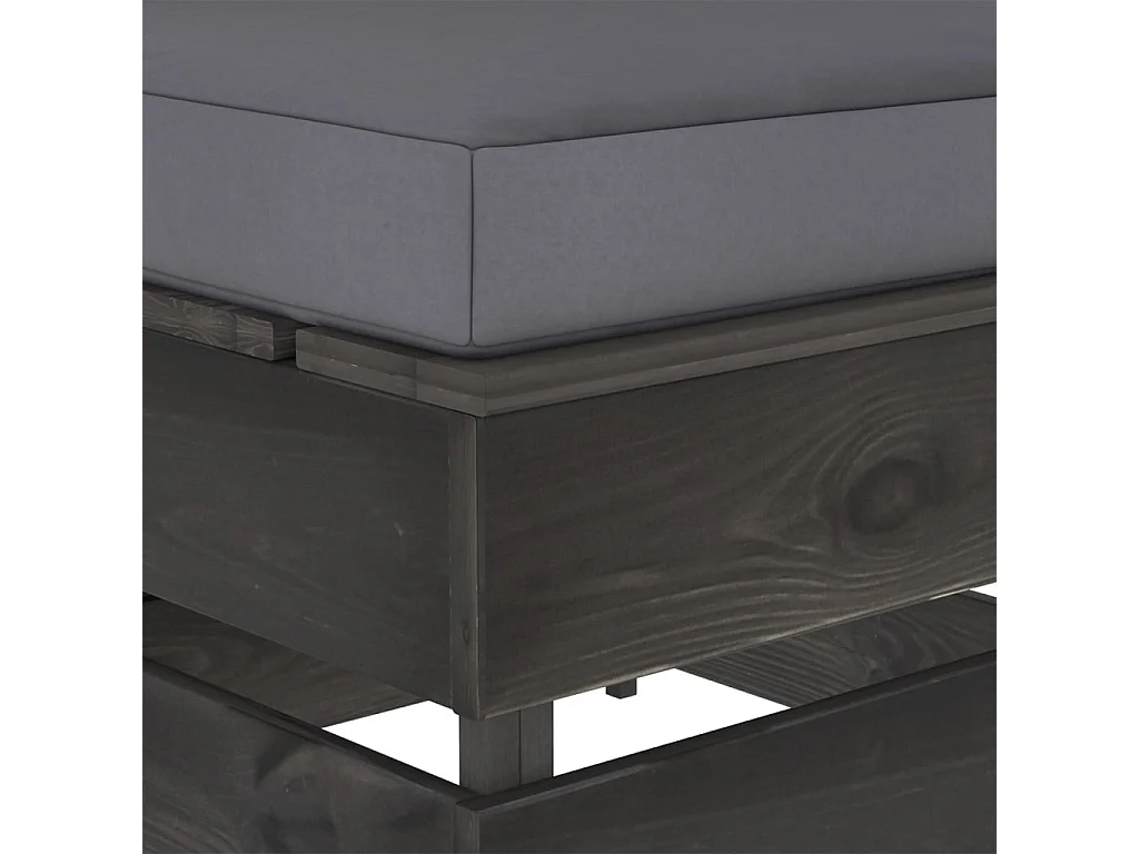 Canapé central sectionnel avec coussins Bois imprégné de gris