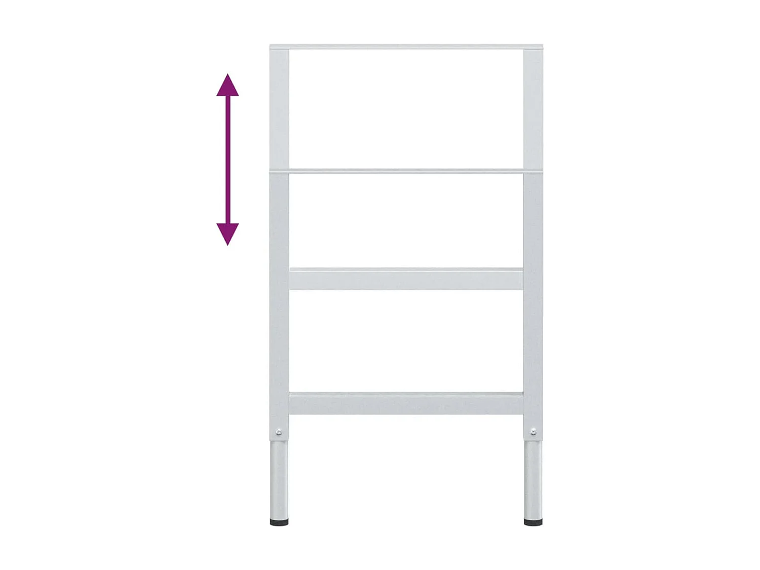 Estruturas bancada ajust. 2 pcs 55x(69-95,5)cm metal cinza