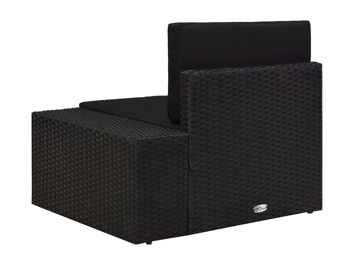 Hoekbank met linkerarmleuning sectioneel poly rattan zwart