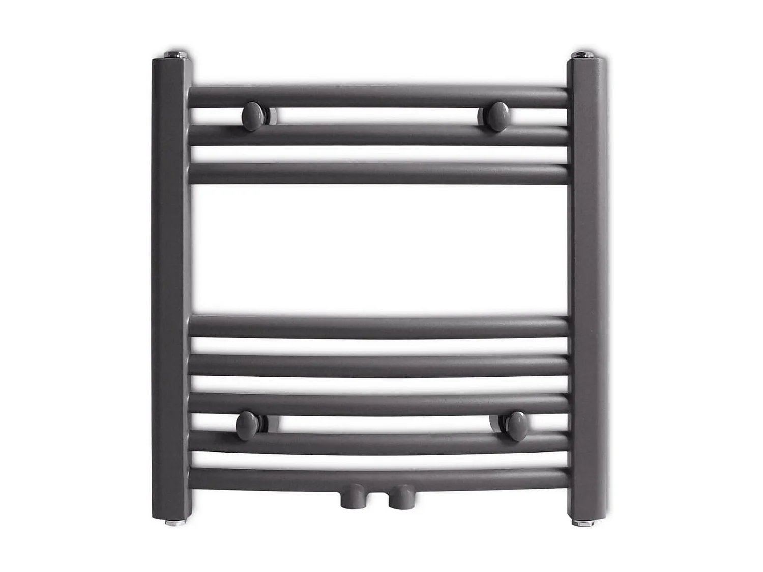 Sèche-serviettes eau chaude à rails incurvés gris 480 x 480 mm