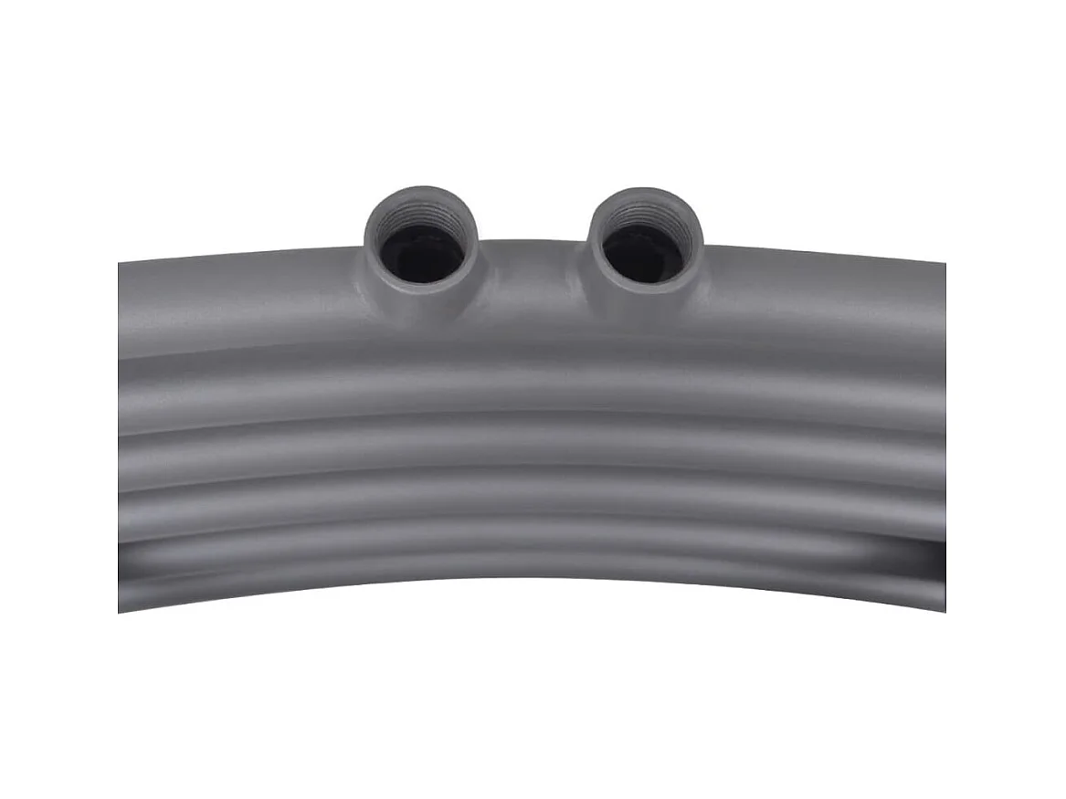 Sèche-serviettes eau chaude à rails incurvés gris 480 x 480 mm