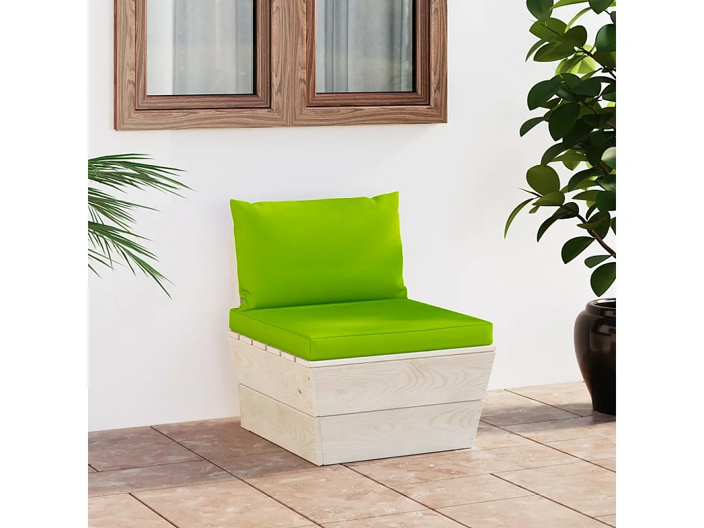 Garten-Paletten-Mittelsofa mit Kissen Imprägniertes Fichtenholz