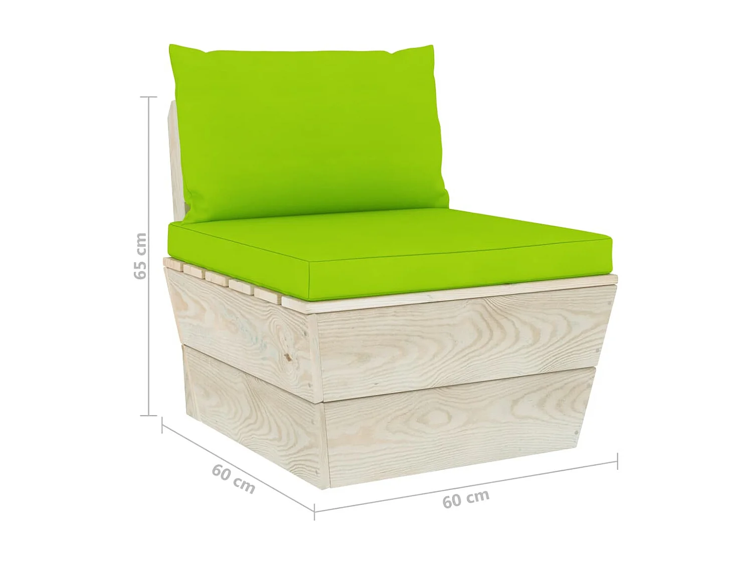 Garten-Paletten-Mittelsofa mit Kissen Imprägniertes Fichtenholz