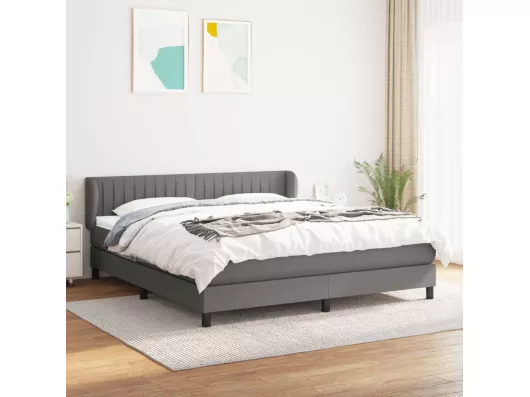 Kauf Unique Boxspringbett mit Matratze Dunkelgrau 180x200cm Stoff