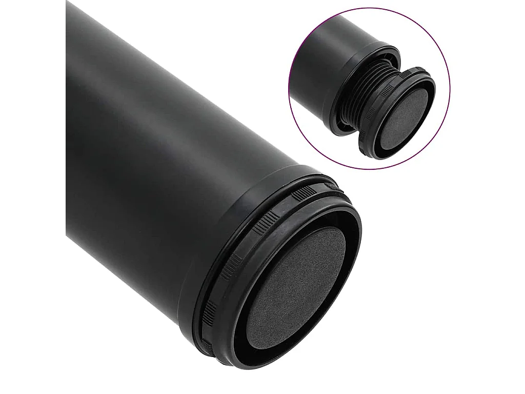 4 pernas de mesa, altura ajustável, preto 870 mm
