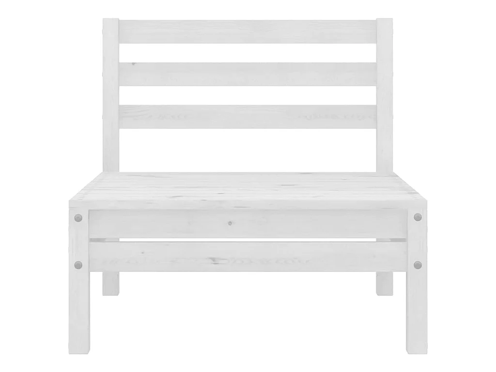 Canapé central de jardin blanc bois de pin massif